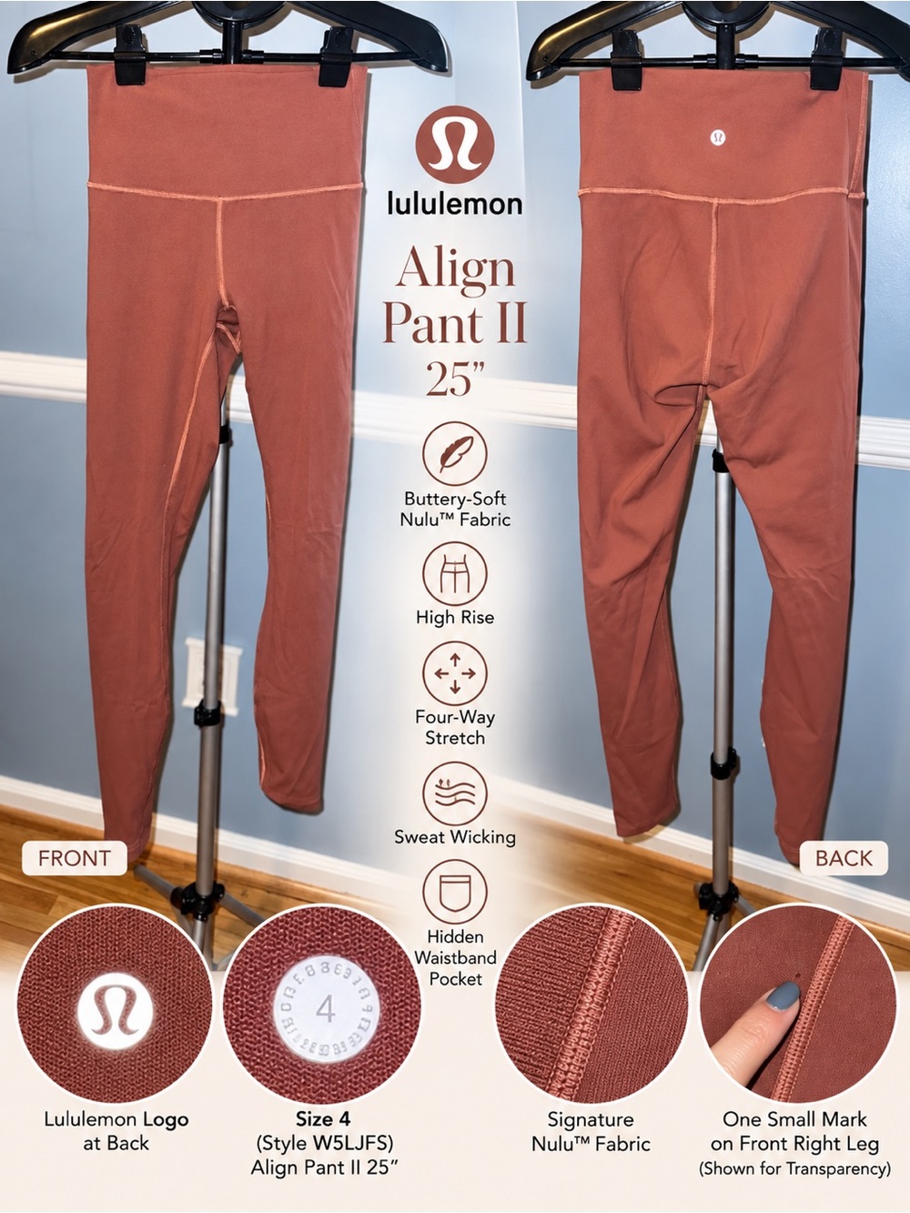 Lululemon Align Pant II 25” High-Rise Leggings – Size 4